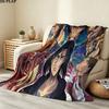 1PC Attack Titan Patterned Flannel Blanket Suitable For All Seasons For Home Decor Warmth And Comfort Gifts Holiday Present