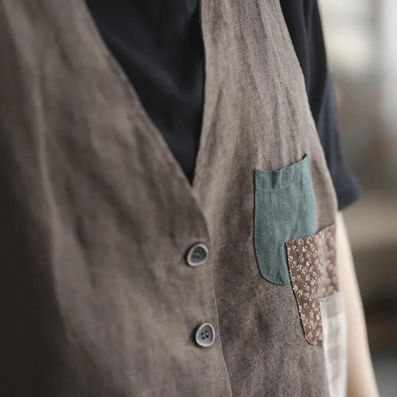 Жилет женский повседневный ретро свободный безрукавный жилет жилет жилет куртка