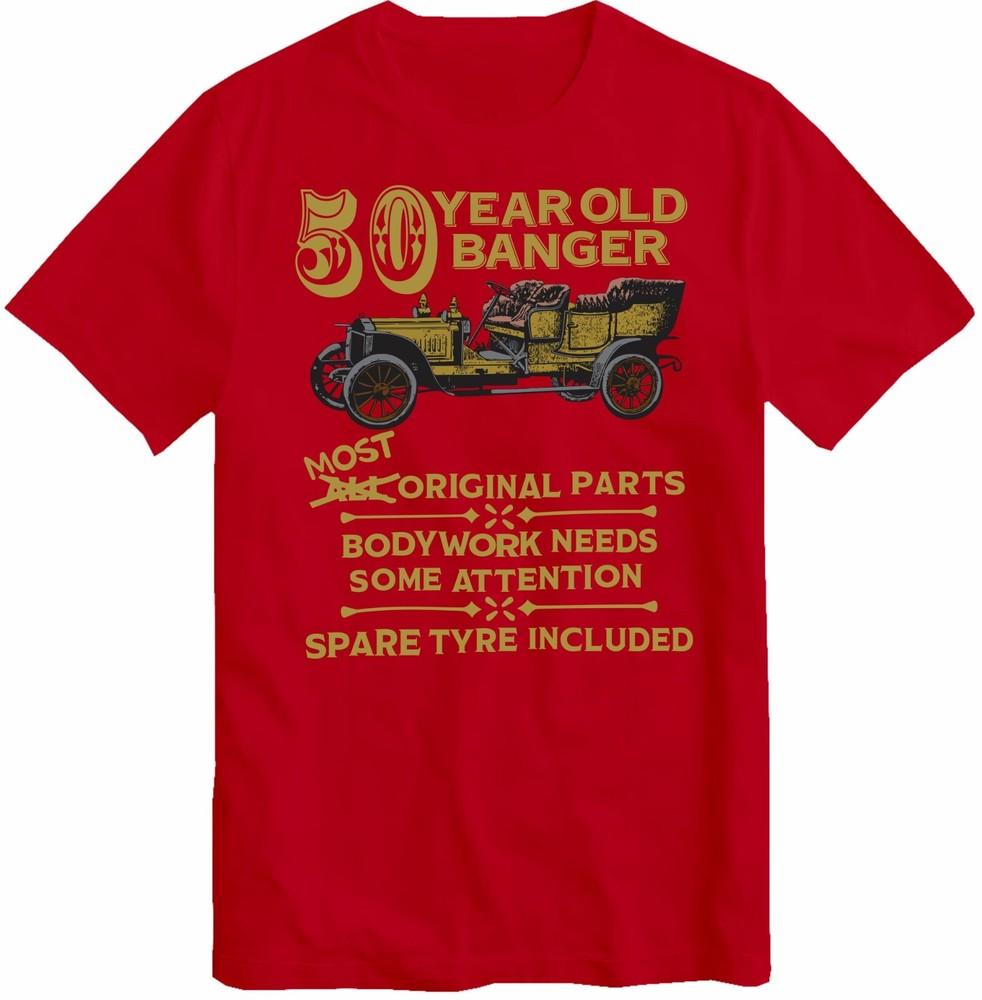 50th Birthday Tshirt Gift Old Banger 50 Years Old Born Vintage Cars Top New