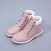 Fashion Winter Fashion Motocycle Booties Camouflage Pu Leather Waterproof Women Winter Ankle Boots Solid Flat Boots