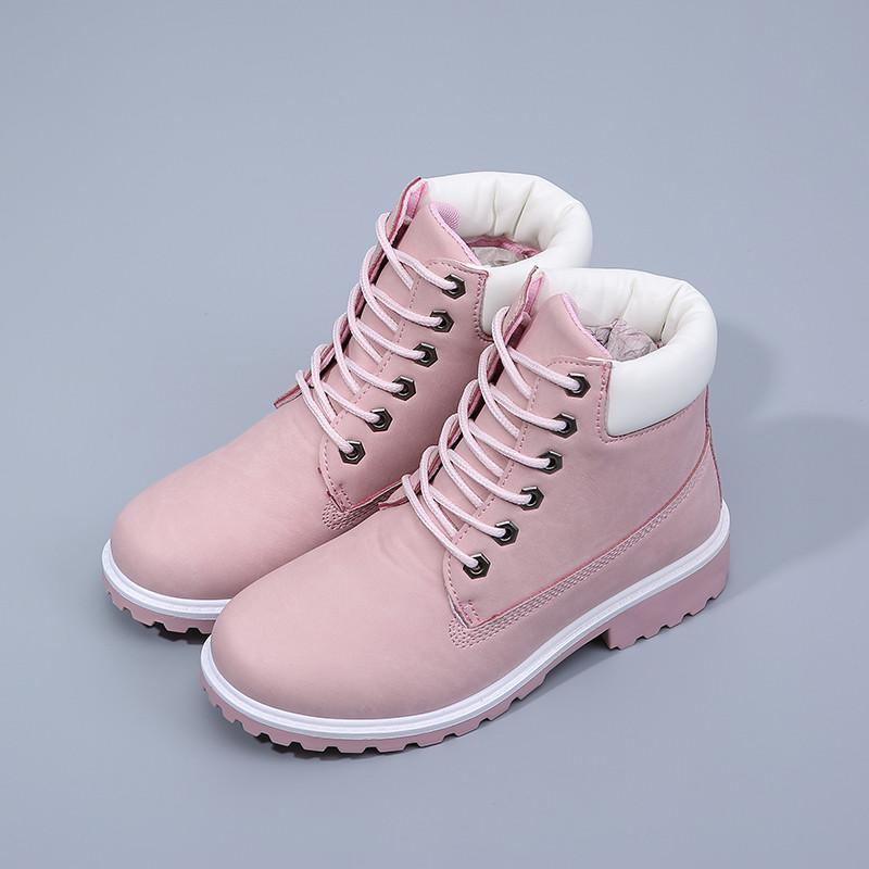 Fashion Winter Fashion Motocycle Booties Camouflage Pu Leather Waterproof Women Winter Ankle Boots Solid Flat Boots