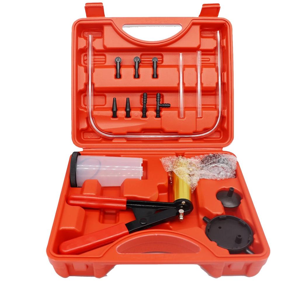 2 в 1 ручной вакуумный насос для слива тормозной жидкости, комплект для проверки вакуумного пистолета, портативный прочный алюминиевый вакуумный манометр