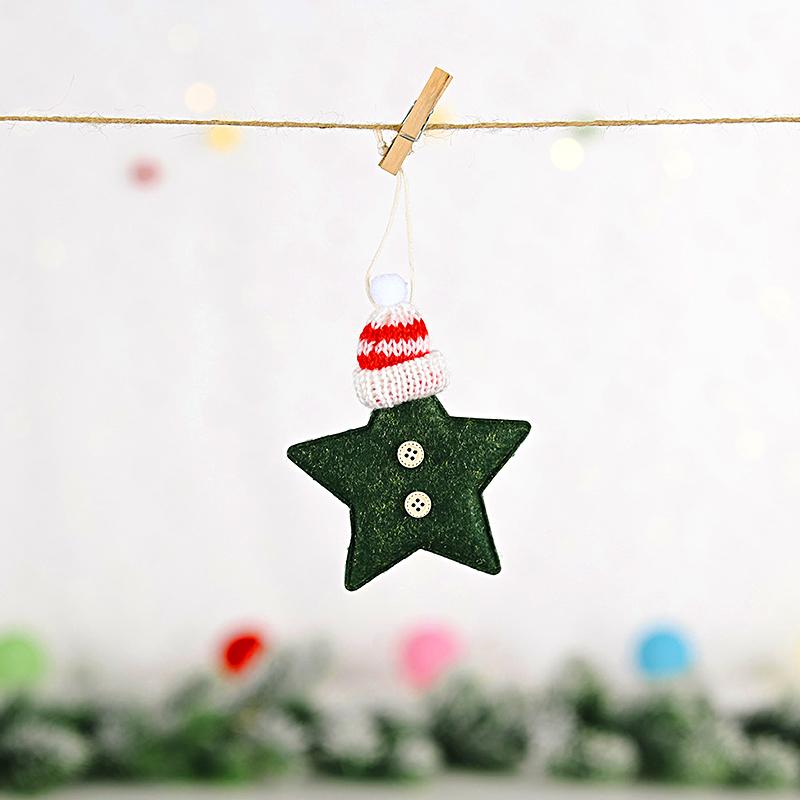 1pc Gifts DIY Xmas Ornaments Tree Red Star Pendant Christmas 2023 Party Home Decor