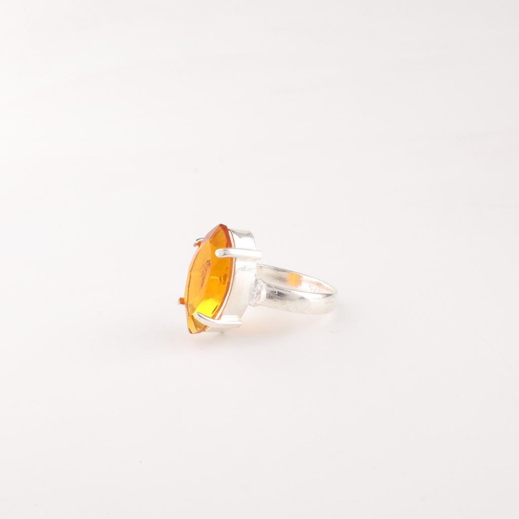 Citrine Gemstone 925 Sterling Silver Jewelry Handmade Fashionable Ring For Wife RR-65-6