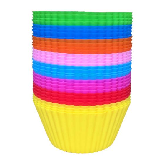 Набор из 3 многоразовых мягких силиконовых форм для выпечки ярких цветов для тортов, маффинов и кексов