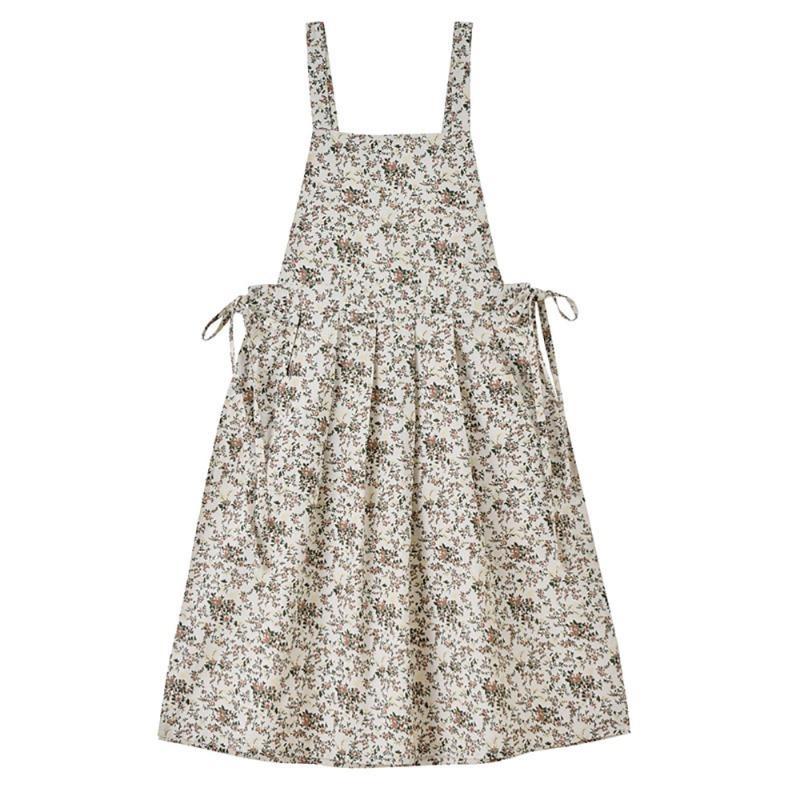 Платье Фартук Хлопок Водонепроницаемый Садовый Принт Цветочный Фартук Регулируемый Кухонный Рабочий Нагрудник Фартуки Для Кофейни