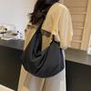 Pleated Soft Cloth Bag Women's Crossbody Bag Nylon Cloth Bag Large Capacity Simple Cloth Bag Shoulder Bag