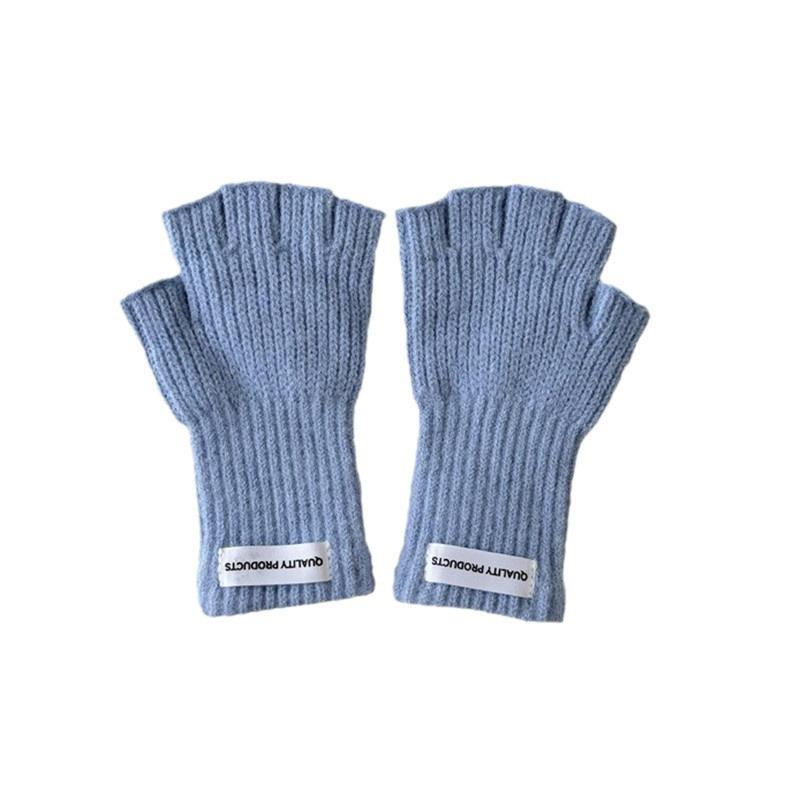 Fashion Children's Gloves Winter Warm Open Finger Gloves Wool Five Finger Gloves Student Split Finger Gloves