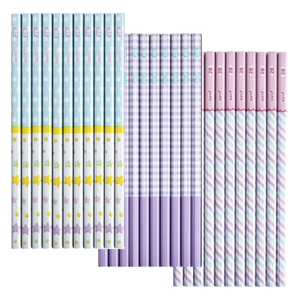 Tombow Пишущие Печатные Милые 3 Случайных 32 Карандаша в Упаковке ippo! Карандаши, 2B, Дизайн, Цвета, Дизайны, (ACA-066BAZ)