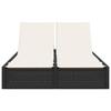 VidaXL Chaise longue double avec coussins noir résine tressée 368628
