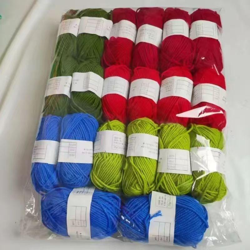 20 шт./лот Набор пряжи из молочного хлопка 4 нити Мягкая детская хлопковая пряжа Шерстяная пряжа для вязания кукол, сумок, свитеров, шапок Комбинированный набор