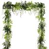 200CM Artificial Wisteria Flower Garland Realistic Home Wedding Garden Indoor Outdoor Wall Hanging Faux Climbing Floral Greenery Drooping Ivy