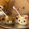 Chubbybaby Рилаккума Мультяшная Чашка для ополаскивания рта Милый Пухлый Медвежонок Пластиковая Чашка для Зубной Щетки Кавайная Для Детей Пары Ванной Комнаты Ежедневное Мытье