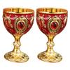 2pcs Retro Liquor Whiskey European Style Drinking Reusable Anti-Break Wine Cup Household Small Embossed Decorative Cup