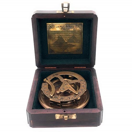 8,89 см латунный компас с солнечными часами уникальный подарок элегантности с солнечными часами, копия часов корабля, коробка