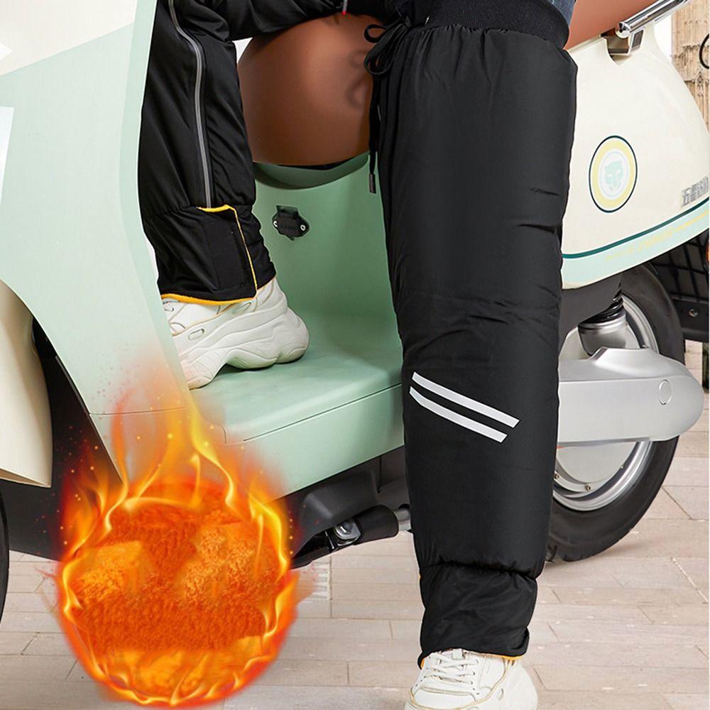 Reflective Zipper Thermal Kneecap Fleece-lined Motorcycle Leg Warmer Hiking