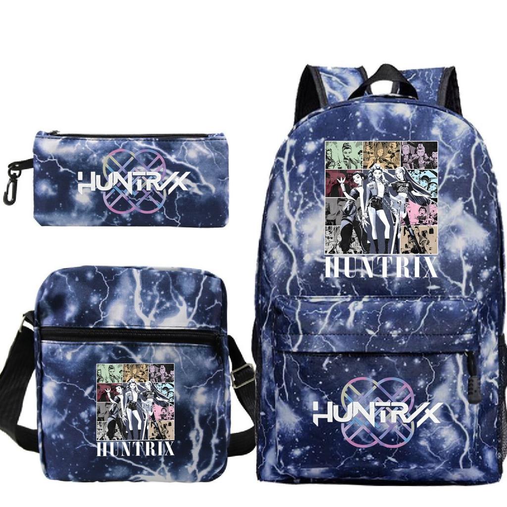 Animation Cartoon Printing Student Schoolbag Large Capacity Leisure Backpack Children'S Pencil Bag Shoulder Bag Set