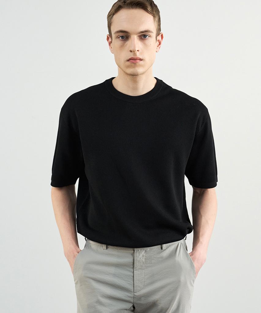 210EDIT Architecture Round Knit_Zd2Sw111_Blk