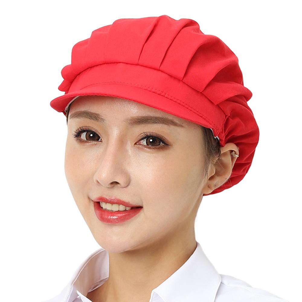 Dust-proof Chef Hat Elastic Hair Nets Cap Fashion Catering Cap Food Service