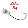 20 шт., 3,5 г, 5 г, 7 г, утяжеленные крючки-червяки, рыболовные крючки с шаровой головкой для ловли окуня, рыболовные снасти для терминала
