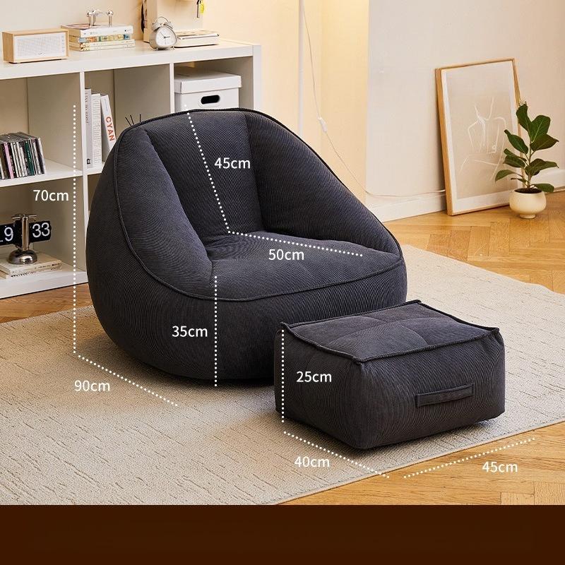 Single Bean Bag Sofa Living Room Sofas Frameless Lazy Sofa Chair with Filler Relax Soft Comfort Sofas Bedroom Relaxing Furniture