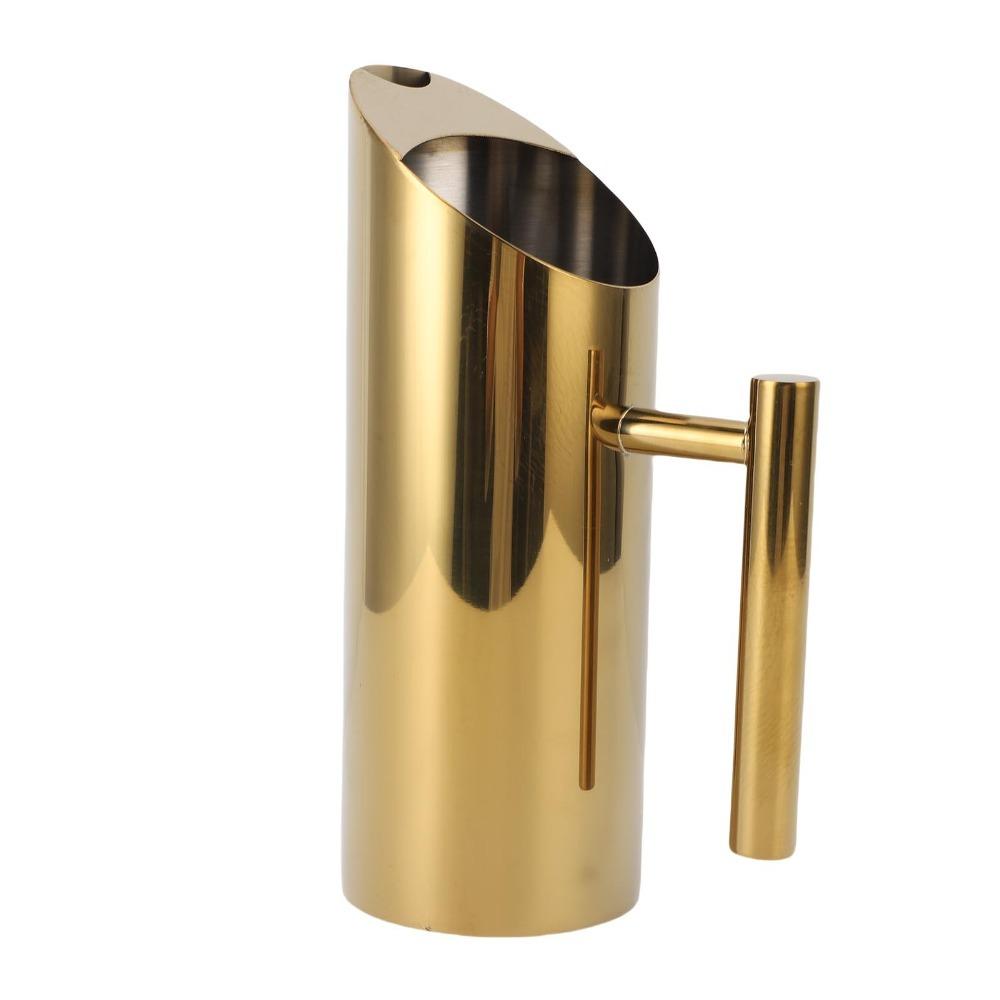 Spill Proof Spout Metal Beverage Pitcher 1 Liter Capacity 1L Metal Pitcher For Bar