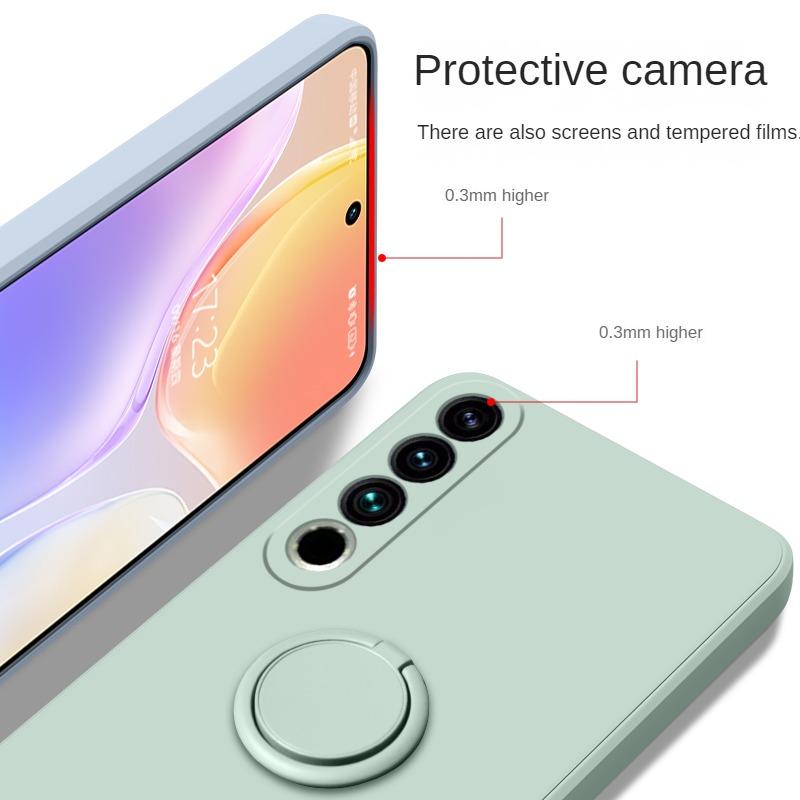 Чехлы для Meizu 20, жидкий силикон, магнитное кольцо, держатель для телефона, чехол-кронштейн для MEIZU 18 17 16 Plus 18S pro 18X, защитный ремешок для объектива камеры