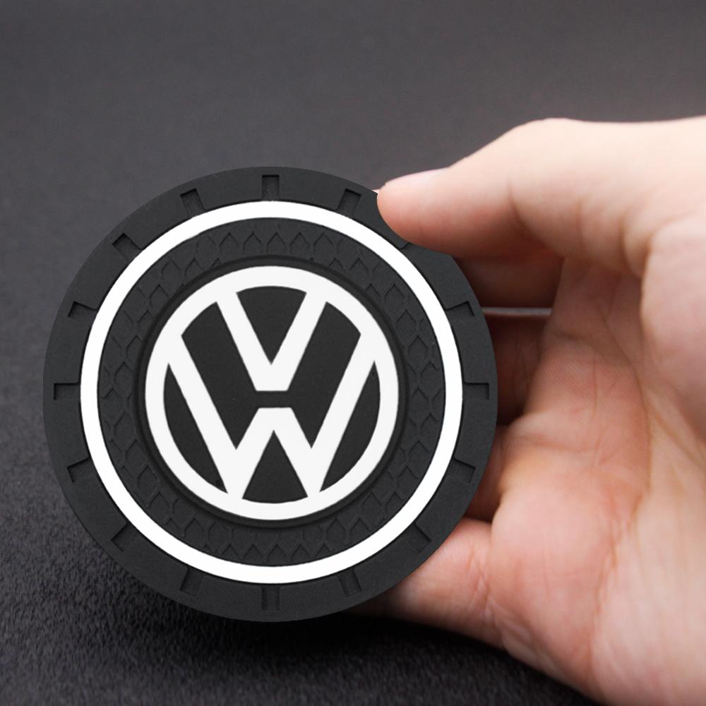 2026 Hot Valve Stems Caps New 2PCS Car Water Cup Bottle Holder Anti-slip Pad Mat Silica Gel For VW Volkswagen Jetta Polo Touran Golf Pass