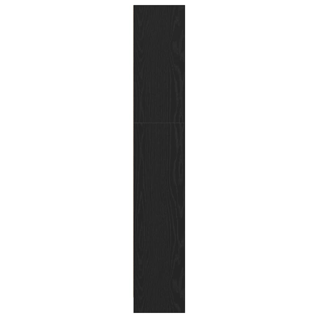 Bookshelf 4 Shelf Black Oak Effect 80 x 24 x 143 cm