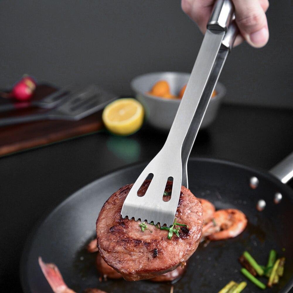 10 шт./компл. набор инструментов для барбекю из нержавеющей стали, лопатка, вилка, щипцы, нож, щетка, шампуры, принадлежности для гриля для барбекю, набор инструментов для приготовления пищи на открытом воздухе