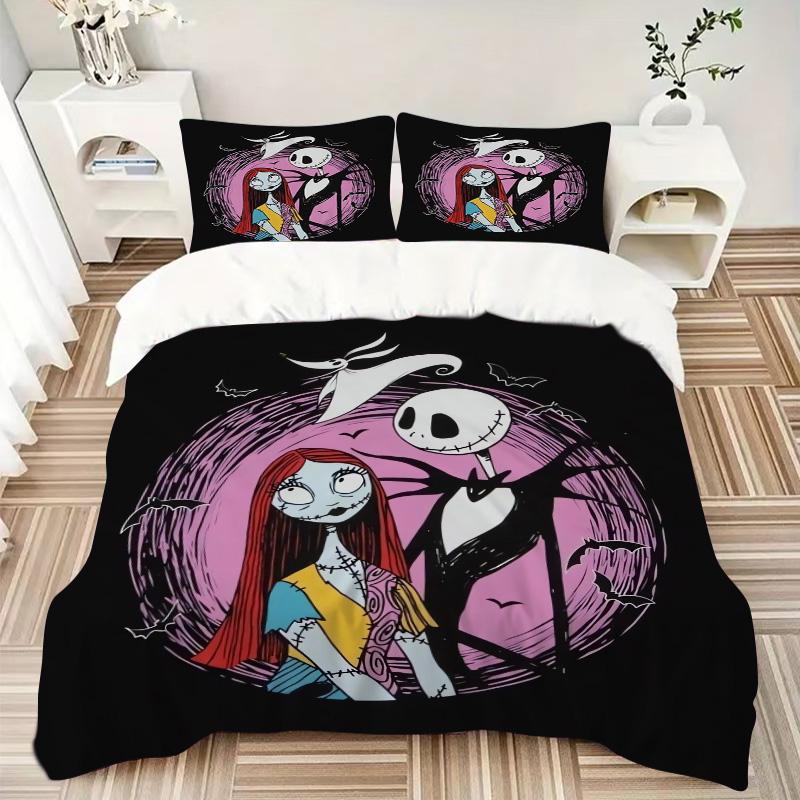 Nightmare Before Christmas Print 3Pcs Bedding Setduvet Cover With 2 Bedropillowcase Home Birthday Gift