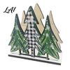 Functional Wooden Art Decor Christmas Theme Napkin Holder Decorative Holiday Paper Towel Stand Table Centerpiece Decoration HD UV Printing Organizer