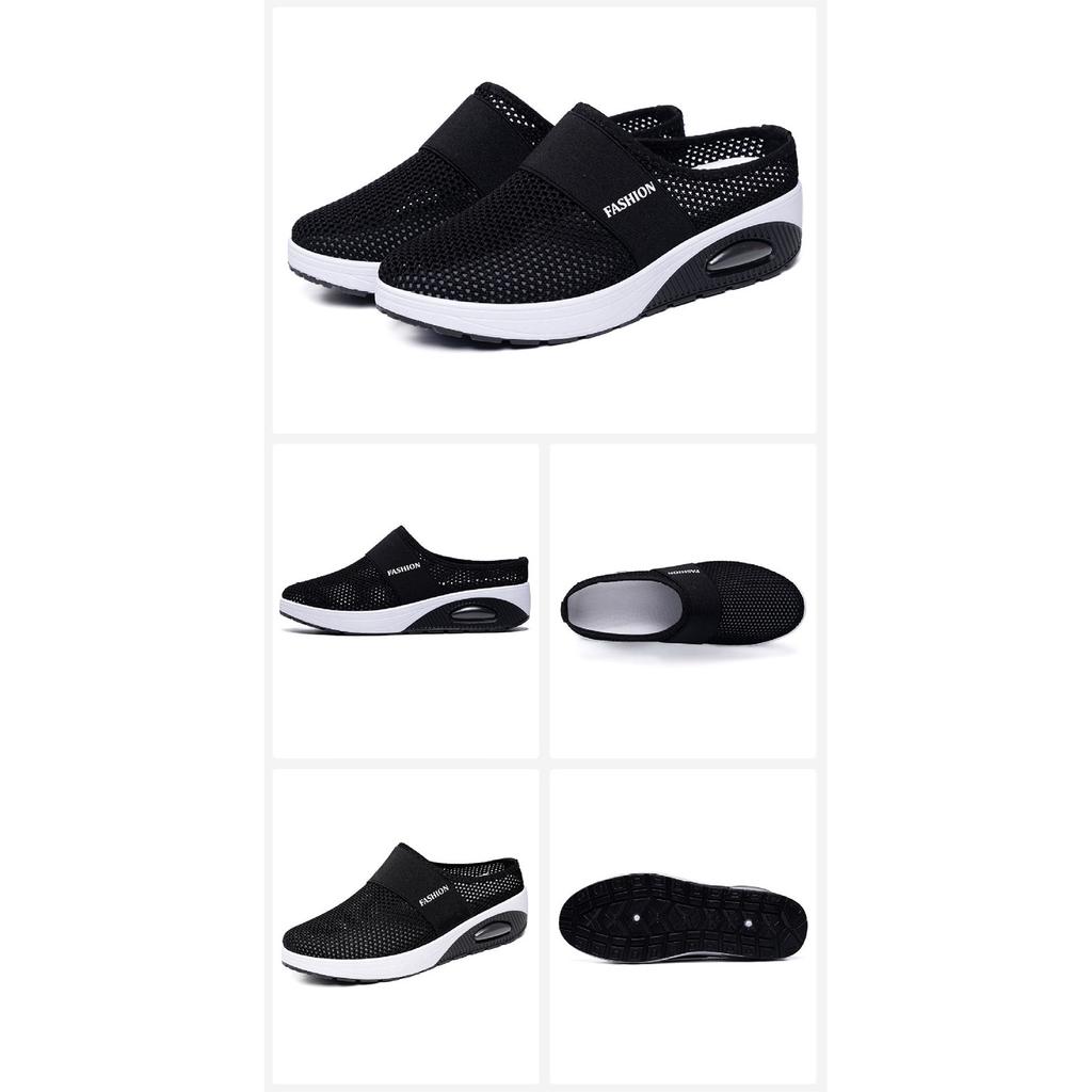 Слипоны из сетки, легкие, дышащие, повседневные кроссовки для ходьбы с эластичной лентой и подошвой с воздушной подушкой для ежедневного ношения