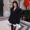 Autumn Women's Temperament Sexy Lace Patchwork Suit Collar Long-sleeved Dress