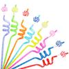 24 шт. Леденцовые питьевые трубочки Многоцелевые Многоразовые Мягкие Гибкие Легко чистить Детская вечеринка