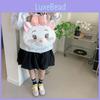 The White Cute Aristocats Cartoon Large Capacity Plush Backpack For Use Daily