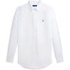 Polo FW24 Logo Embroidered Print Solid Color Linen Long Sleeve Shirt Men Shirts White MNPOWOV16824146-100
