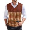 Мужская мода принтованный жилет с V-образным вырезом без рукавов трикотажный пуловер