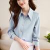 Women Blouses Shirts 2025 Spring Long Sleeve Women Blouse Shirt Turn Down Collar Office Lady White Black Chiffon Blouse Shirt Women Tops J864