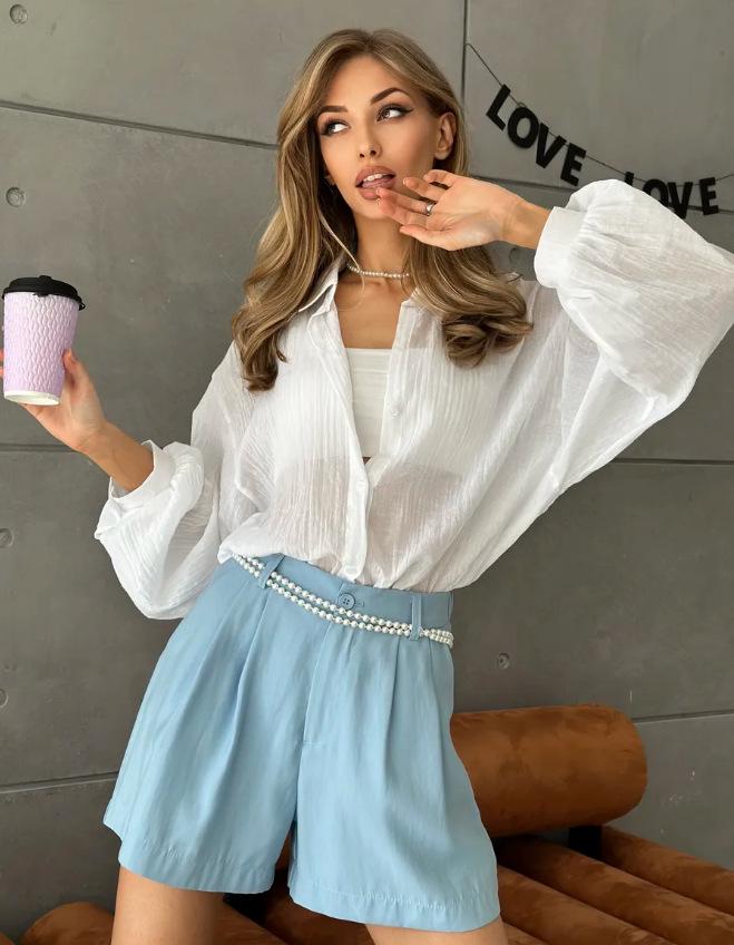 Минималистичная прозрачная рубашка с длинным рукавом: Повседневный летний накидка для защиты от солнца