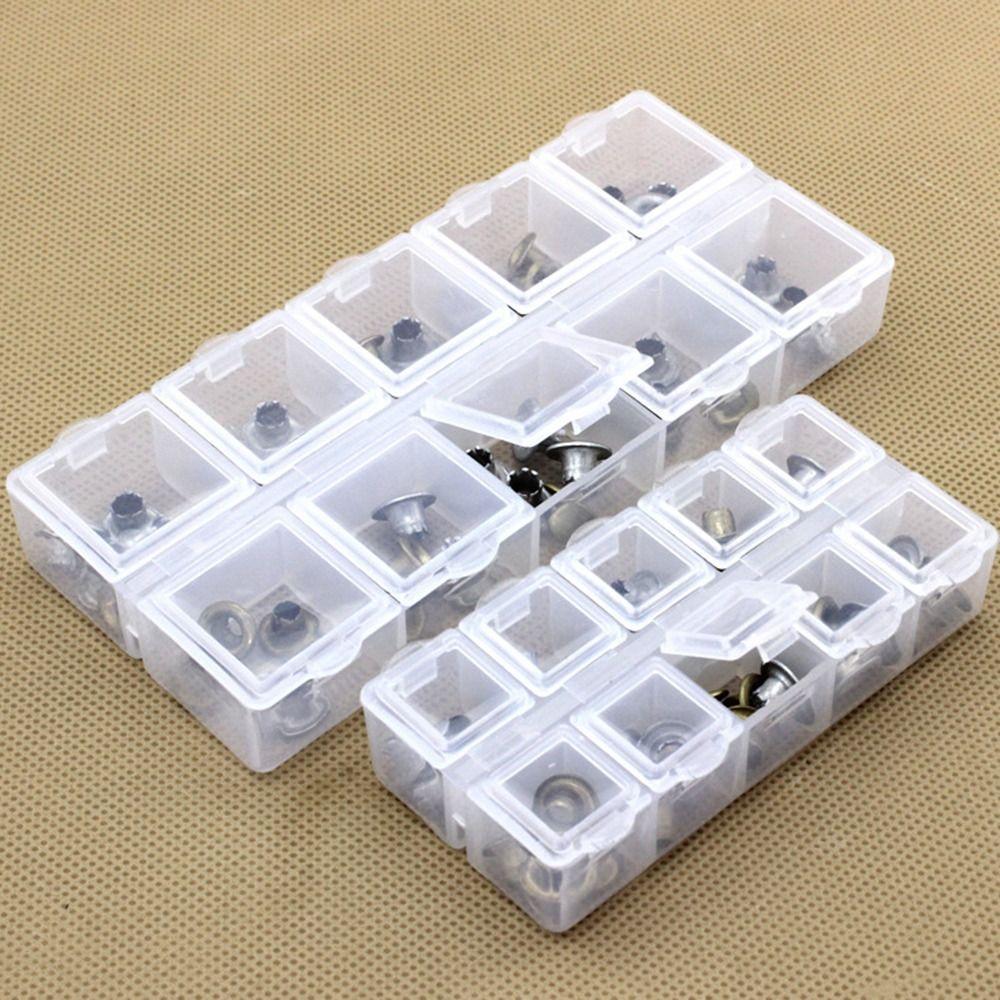 Double Row Jewelry Storage Box 10 Grid Medicine Storage Case Container Pill Box Holder
