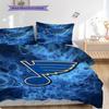 St. Louis Blues Pattern Bedding Quilt Set Quilt Cover Pillowcase Home Decoration Birthday Gift (1 * duvet cover + 2 * pillowcase, without core)