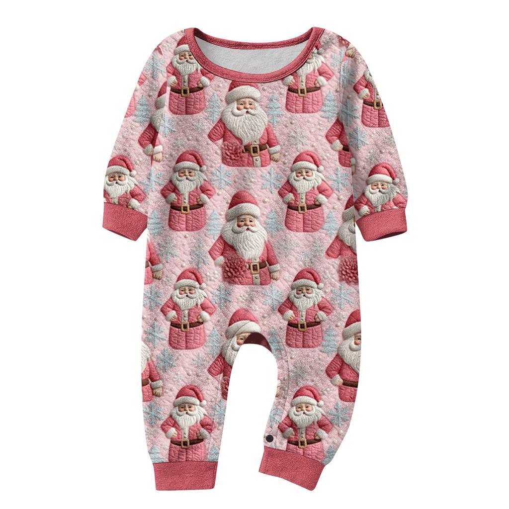 Matching Family Christmas Print Flannel Homewear Set Long-Sleeve Top And Pants