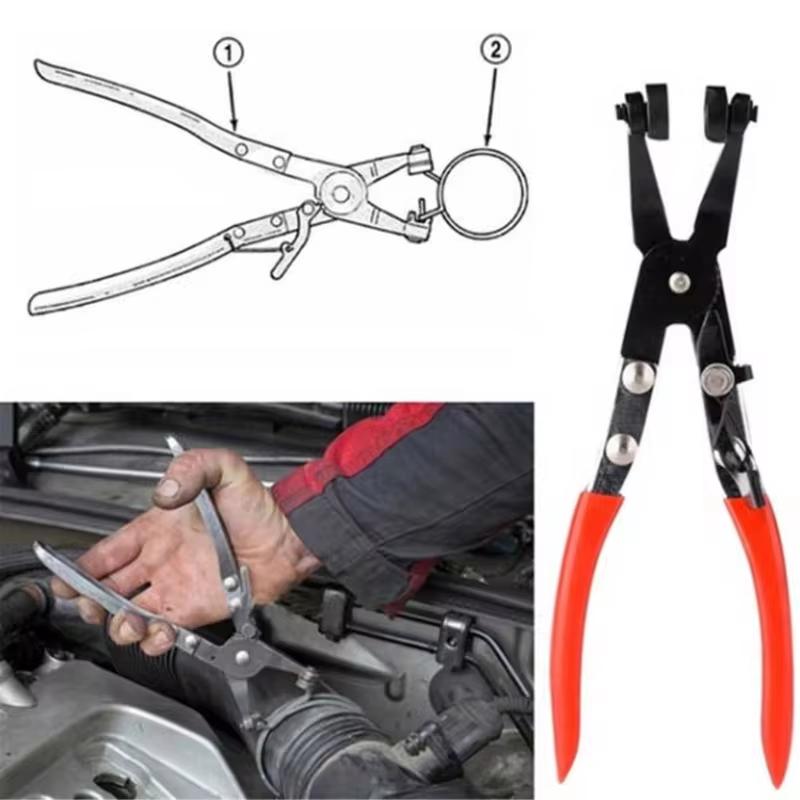 Car Exhaust Pipe C Clamp Removal Pliers Auto Clamps Puller Locking Car Hose Clamp Plier Water Pipe Hose Flat Band Ring Type Tool