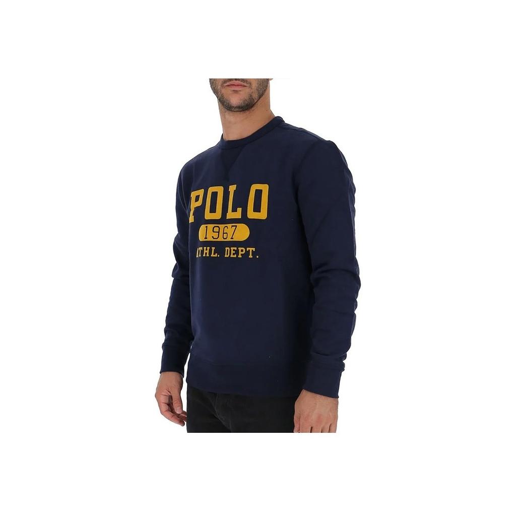 Polo Ralph Lauren Ss23 Логотип Буквы Цифры Печать Круглый вырез Длинный рукав Толстовка Мужская толстовка Темно-синий 710766798-001