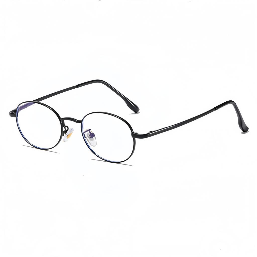 Small frame gold wire glasses female literary fairy wind anti-blue light glasses oval plain makeup versatile frame ultra-light flat mirror