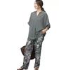 Japanese summer new spring and autumn V-neck pullover loose and thin solid color shirt top women's shirt