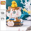 LOZ 8116 Mermaid Cat Princess Hot Spring Bath Duck Pet Animal Doll Mini Diamond Blocks Bricks Building Toy For Children No Box