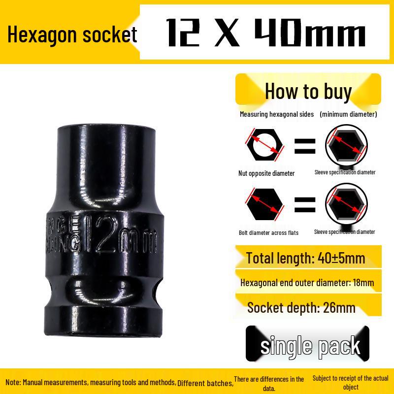 Набор торцевых головок для электроинструмента и пневмогайковёрта 1/2 шестигранный, 8-32 мм