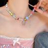 Летнее милое красочное ожерелье из бисера допамина для женщин и девочек, прозрачное ожерелье со звездой, ювелирные изделия, аксессуары, подарки